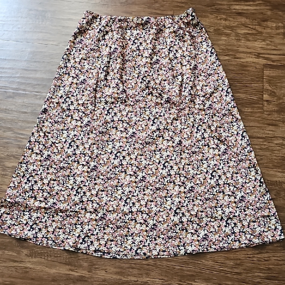Ann Taylor Factory Multicolor Floral A-Line Skirt